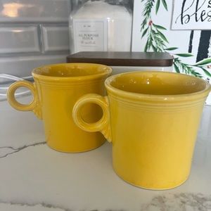 Set of two yellow fiesta Fiestaware o ring mugs